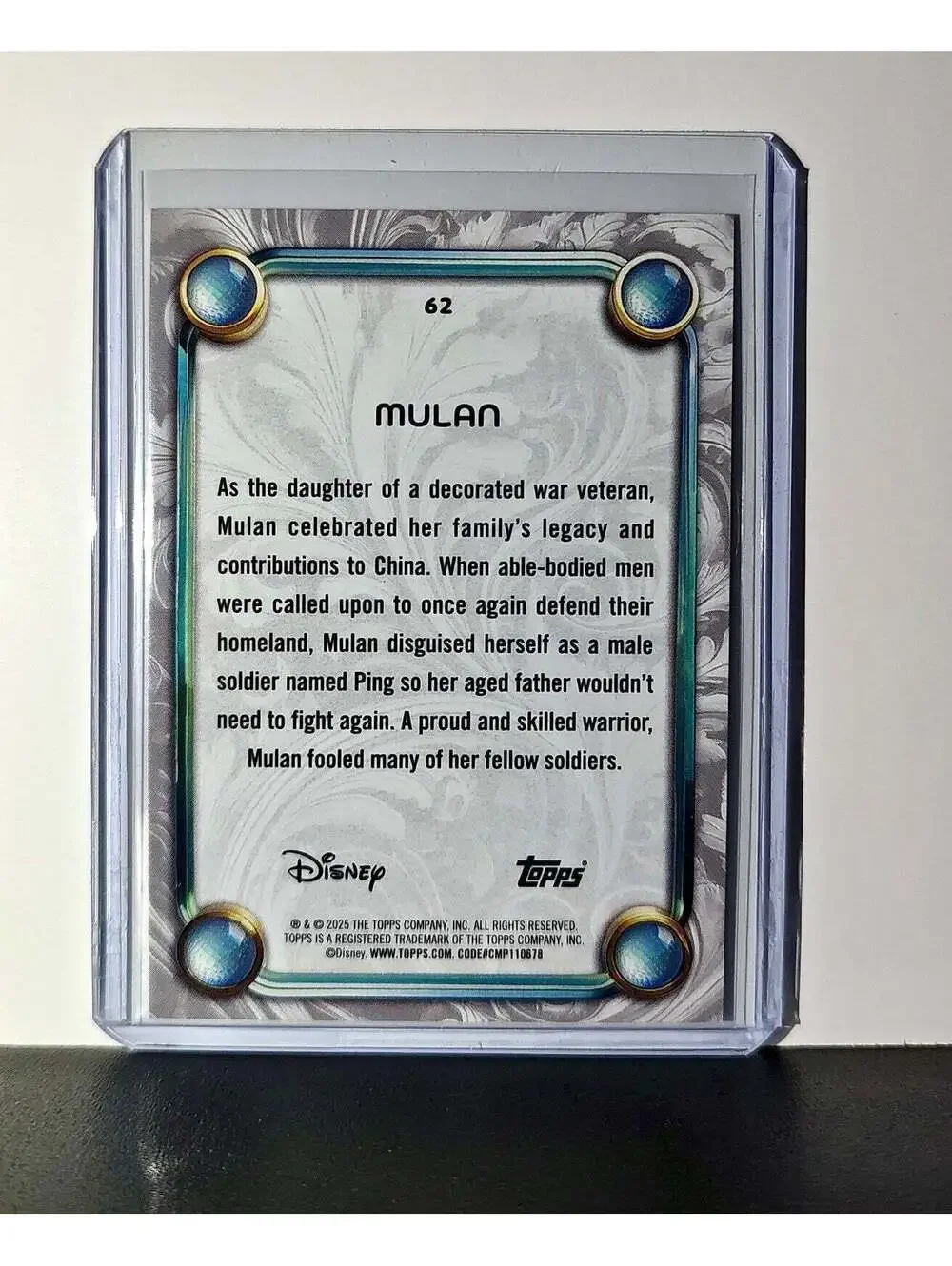 Mulan 2025 Topps Disney Wonder #62 Card Mulan